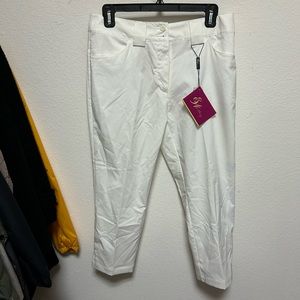 White golf pants